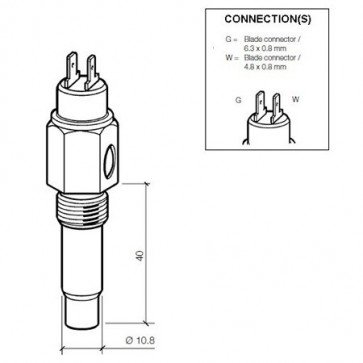 VDO Coolant Temperature Senders - 120°C - 1-pole common ground (with warning contact)