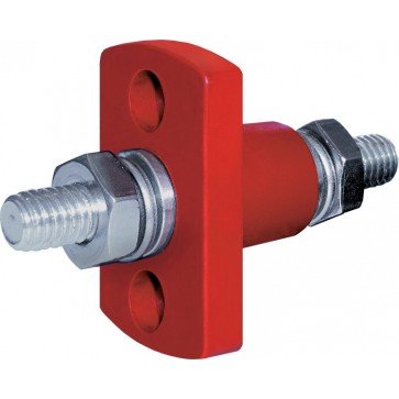Terminal Feed Through Connector - 3/8"-16 Studs - Red