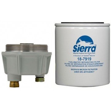 Sierra 10 Micron Replacement Filter Element and Bowl Kits - S18-7924 Metal Collection Bowl, S18-7919 10 Micron Filter for Replacing Racor B32020MAM & Mercury 35-809100