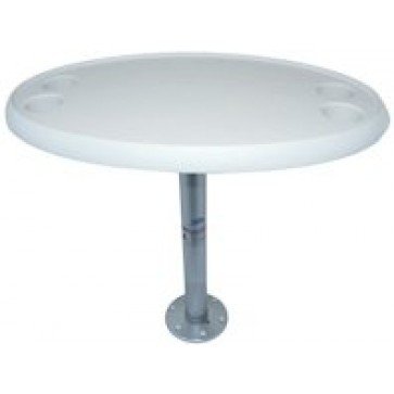 <p>Table 765mmL x 460mmW</p><p>Pedestal 685mmH</p><p>Base 180mmD x 16mmH</p><br>Note: Does not include screws