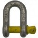 12mm Galvanised Tested D Shackle - Yellow Pin
