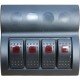 Bell Marine Switch Panel with Circuit Breaker - 4 Gang Switch Panel