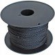 Braided Plaited Cord - 4mm Polyester 8 Plait Cord - Black - 300kg - 100m