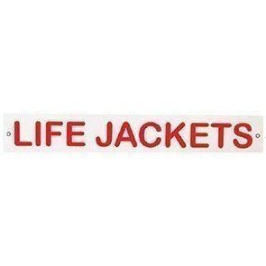 Life Jacket Screw On Vinyl Sign 