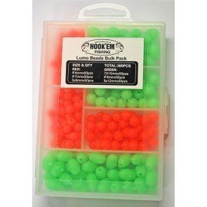 Hookem Lumo Beads - Asst Sizes - Plasticstorage - 300pk