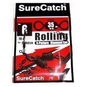 SureCatch Black Rolling Swivels C/W Snap - #10
