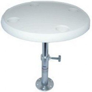 Table 610mmDPedestal adjustable from 500mmH to 710mmHBase 180mmD x 16mmHNote: Does not include screws